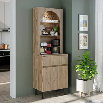 Skab til kaffebar Kalune Design Ledli (60 x 179 x 41,8 cm) Atlantic Pine - Opbevaring - Skab - Barskab