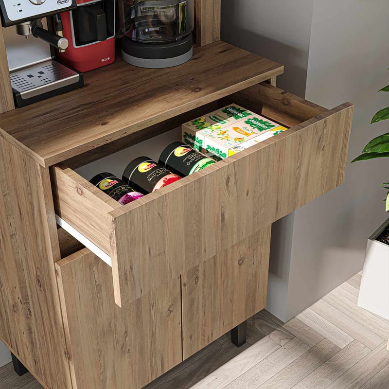 Skab til kaffebar Kalune Design Ledli (60 x 179 x 41,8 cm) Atlantic Pine - Opbevaring - Skab - Barskab
