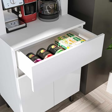 Skab til kaffebar Kalune Design Ledli (60 x 179 x 41,8 cm) Hvid - Opbevaring - Skab - Barskab