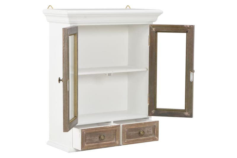Vægskab 49 X 22 X 59 Cm Massivt Træ Hvid - Hvid - Opbevaring - Skab - Skabe