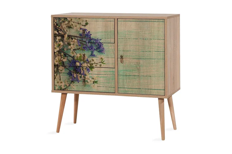 Vellavie Opbevaringsskab Kirsebærblomst, Grøn/Brun