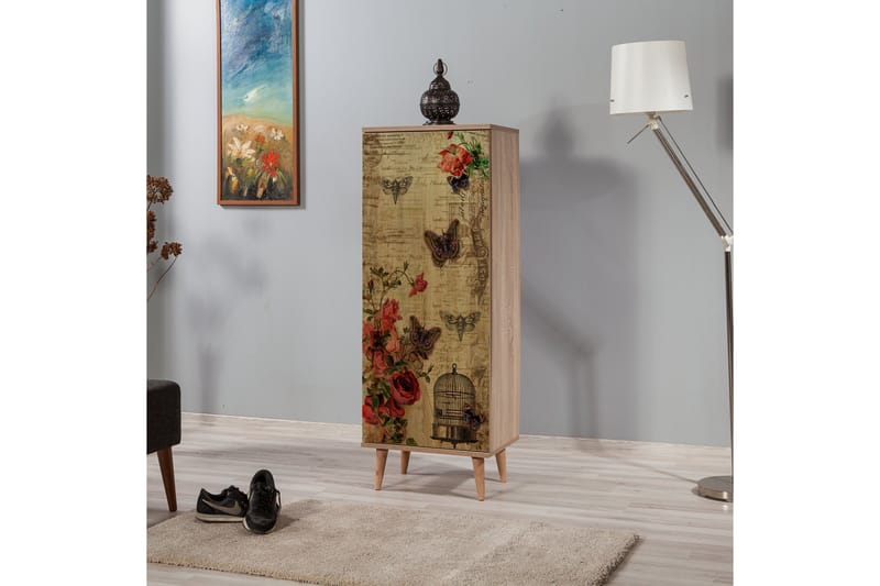 Vellavie Opbevaringsskab Vintage - Brun/Rød - Opbevaring - Skab - Skabe