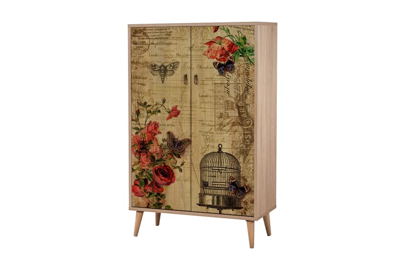 Vellavie Skab 80 cm Vintage - Brun/Rød - Opbevaring - Skab - Skabe
