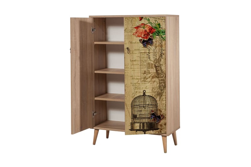 Vellavie Skab 80 cm Vintage - Brun/Rød - Opbevaring - Skab - Skabe