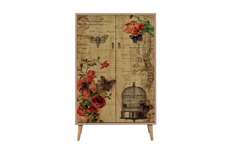 Vellavie Skab 80 cm Vintage, Brun/Rød