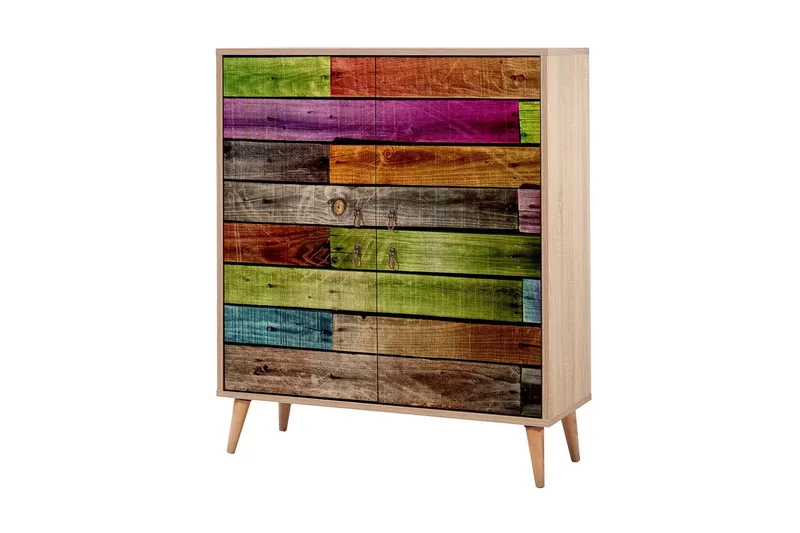 Vellavie Skab 95 cm Regnbuepanel, Flerfarvet