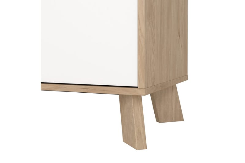 Sumita Vitrineskab 89x188 cm - Hvid/Natur - Opbevaring - Skab - Vitrineskabe
