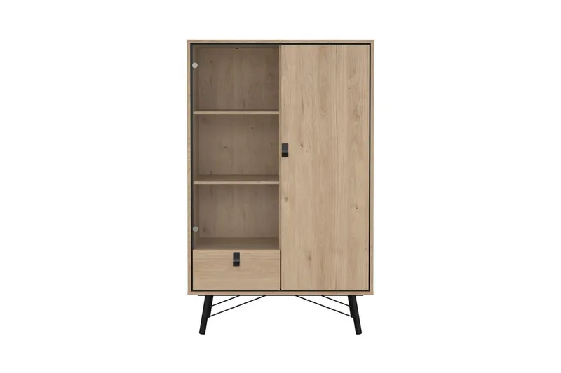 Tadami Vitrineskab 102x162 cm - Natur - Opbevaring - Skab - Vitrineskabe