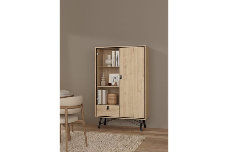 Tadami Vitrineskab 102x162 cm - Natur - Opbevaring - Skab - Vitrineskabe