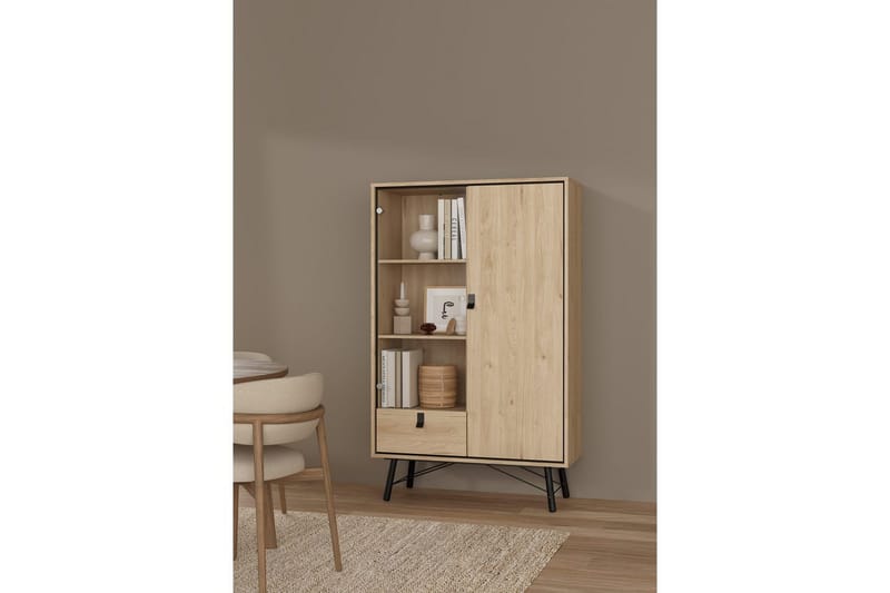 Tadami Vitrineskab 102x162 cm - Natur - Opbevaring - Skab - Vitrineskabe