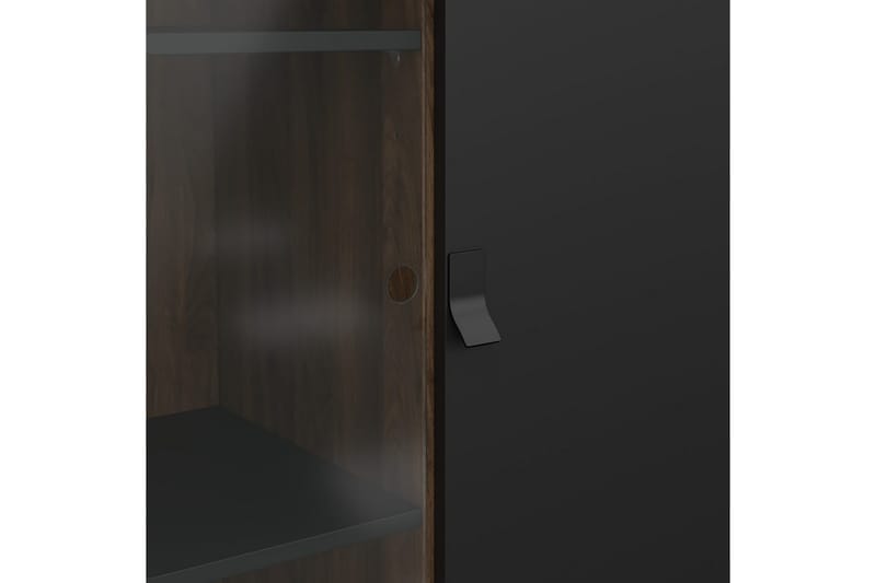 Tadami Vitrineskab 102x162 cm - Sort/Mørkebrun - Opbevaring - Skab - Vitrineskabe