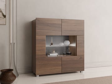 Tessan vitrineskab 100x107 cm - brun - Opbevaring - Skab - Vitrineskabe