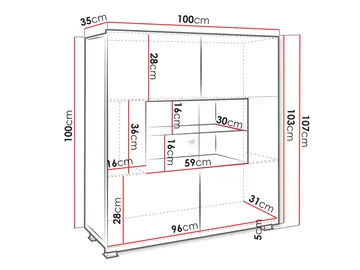 Tessan vitrineskab 100x107 cm - brun - Opbevaring - Skab - Vitrineskabe