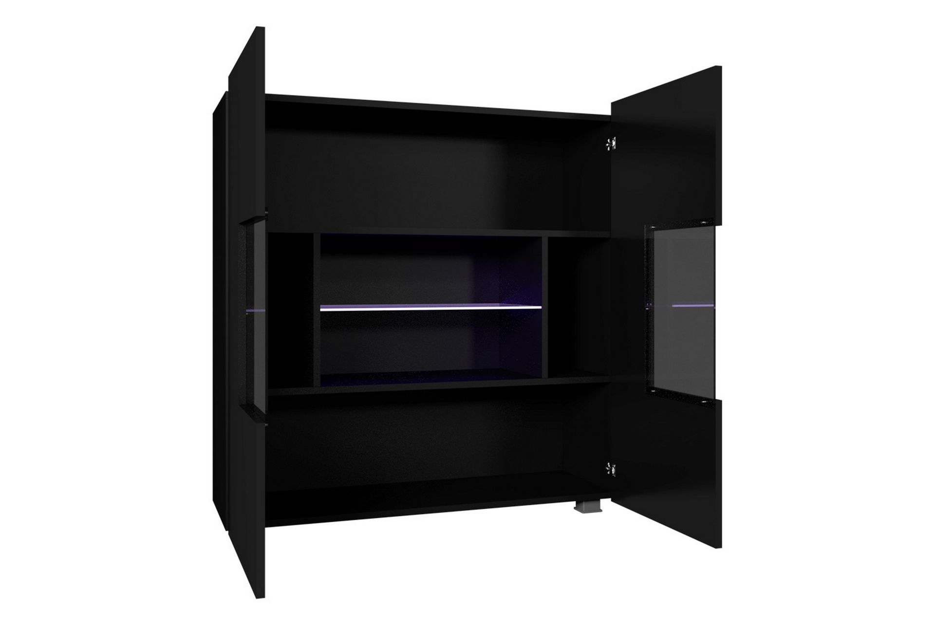 Tessan Vitrineskab 100x107 cm - Sort - Opbevaring - Skab - Vitrineskabe