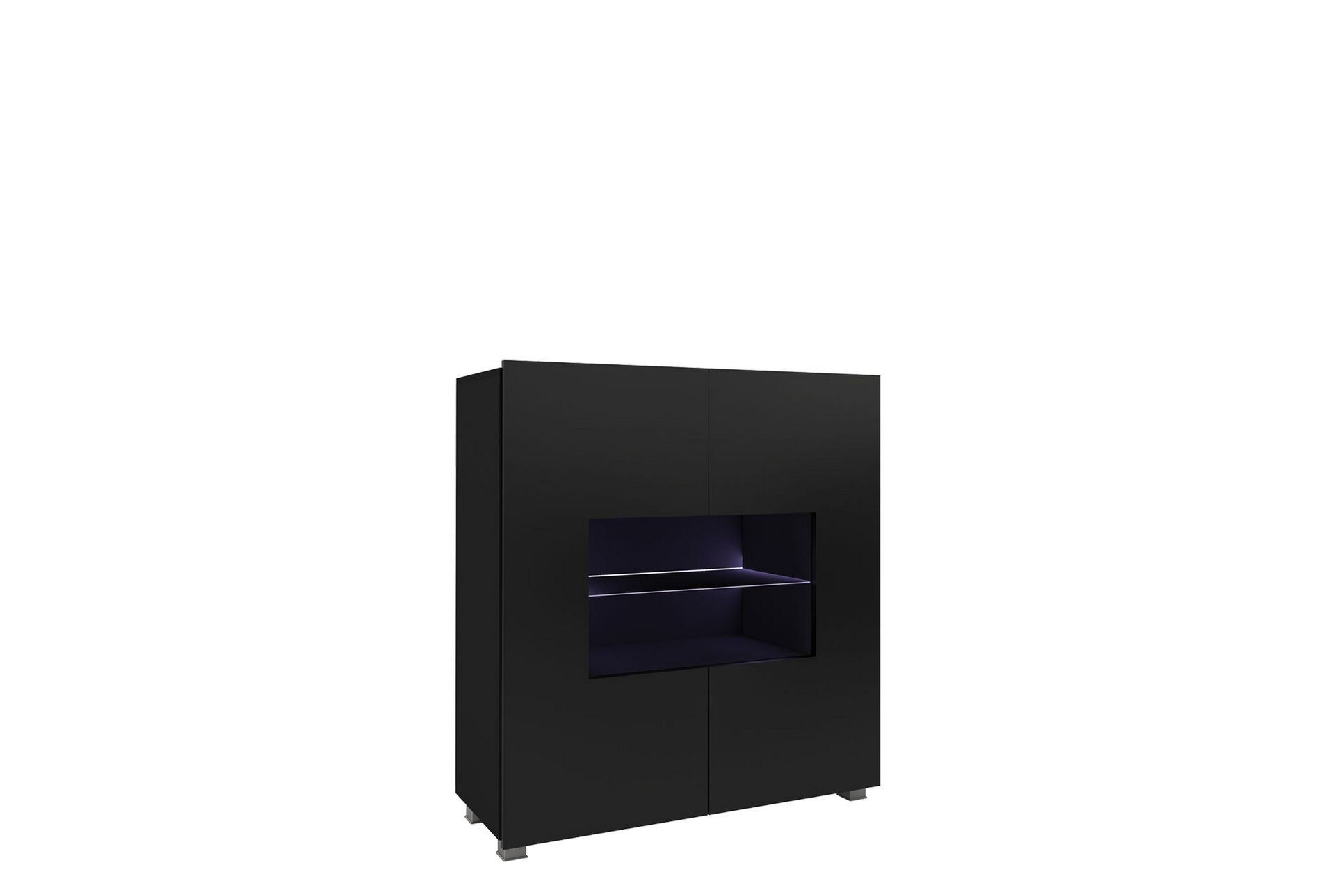 Tessan Vitrineskab 100x107 cm - Sort - Opbevaring - Skab - Vitrineskabe