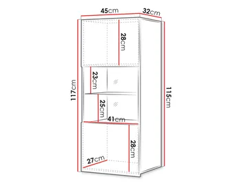 Tessan Vitrineskab 45x117 cm - brun - Opbevaring - Skab - Vitrineskabe