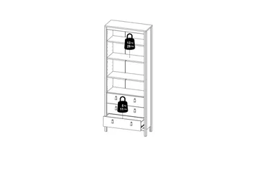 Vallvidera Vitrineskab 78,05x199 cm - Sort - Opbevaring - Skab - Vitrineskabe