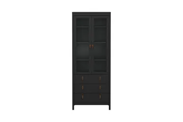 Vallvidera Vitrineskab 78,05x199 cm - Sort - Opbevaring - Skab - Vitrineskabe