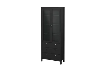 Vallvidera Vitrineskab 78,05x199 cm - Sort - Opbevaring - Skab - Vitrineskabe