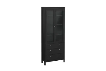 Vallvidera Vitrineskab 78,05x199 cm - Sort - Opbevaring - Skab - Vitrineskabe