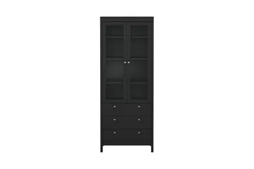 Vallvidera Vitrineskab 78,05x199 cm - Sort - Opbevaring - Skab - Vitrineskabe