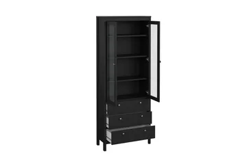 Vallvidera Vitrineskab 78,05x199 cm - Sort - Opbevaring - Skab - Vitrineskabe