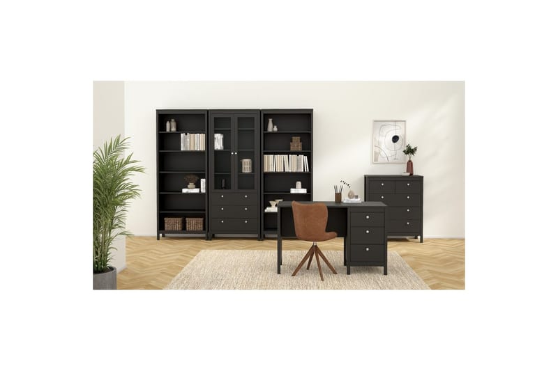 Vallvidera Vitrineskab 78,05x199 cm - Sort - Opbevaring - Skab - Vitrineskabe