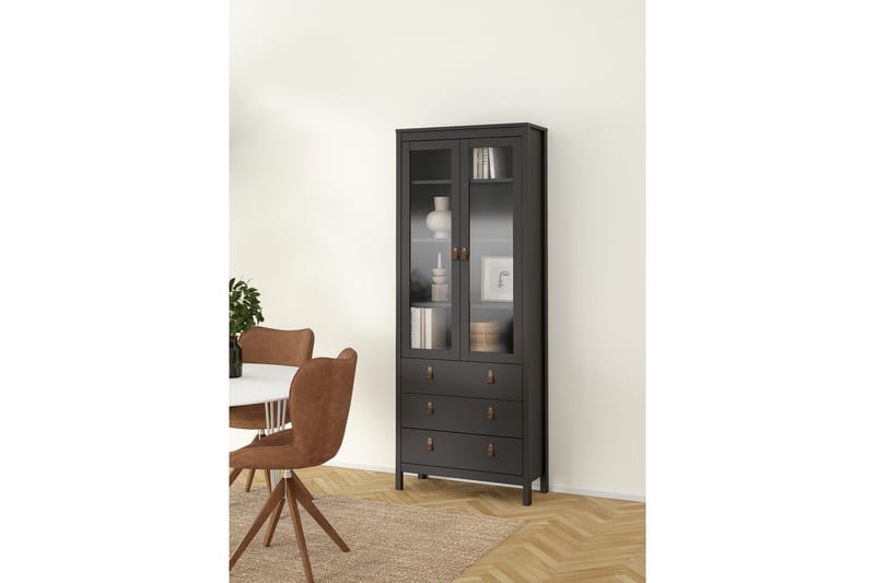 Vallvidera Vitrineskab 78,05x199 cm - Sort - Opbevaring - Skab - Vitrineskabe
