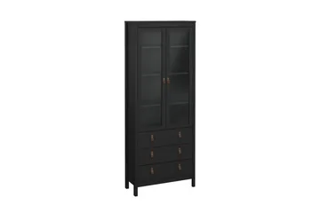 Vallvidera Vitrineskab 78,05x199 cm - Sort - Opbevaring - Skab - Vitrineskabe