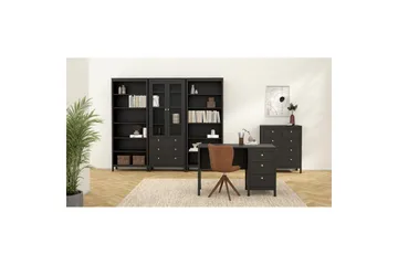 Vallvidera Vitrineskab 78,05x199 cm - Sort - Opbevaring - Skab - Vitrineskabe