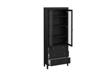 Vallvidera Vitrineskab 78,05x199 cm - Sort - Opbevaring - Skab - Vitrineskabe