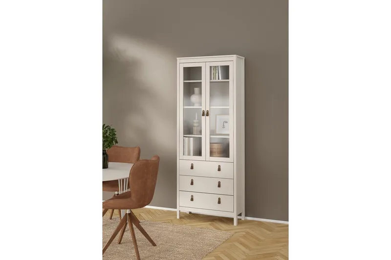Vallvidera Vitrineskab 78x199 cm - Beige - Opbevaring - Skab - Vitrineskabe