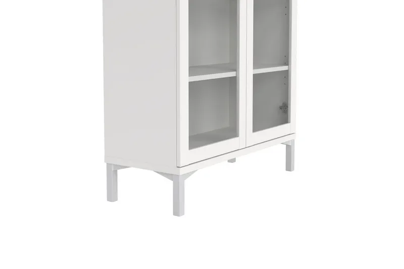 Valnorin Vitrineskab 89x203 cm - Hvid - Opbevaring - Skab - Vitrineskabe