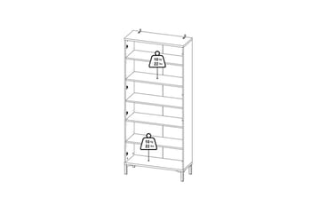 Valnorin Vitrineskab 89x203 cm - Hvid - Opbevaring - Skab - Vitrineskabe