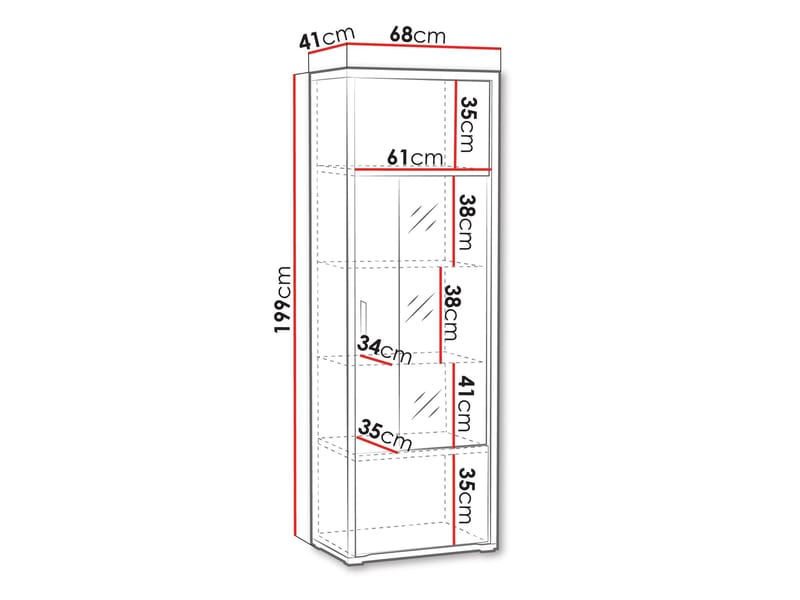 Veyricus Vitrineskab 199 cm - Opbevaring - Skab - Vitrineskabe