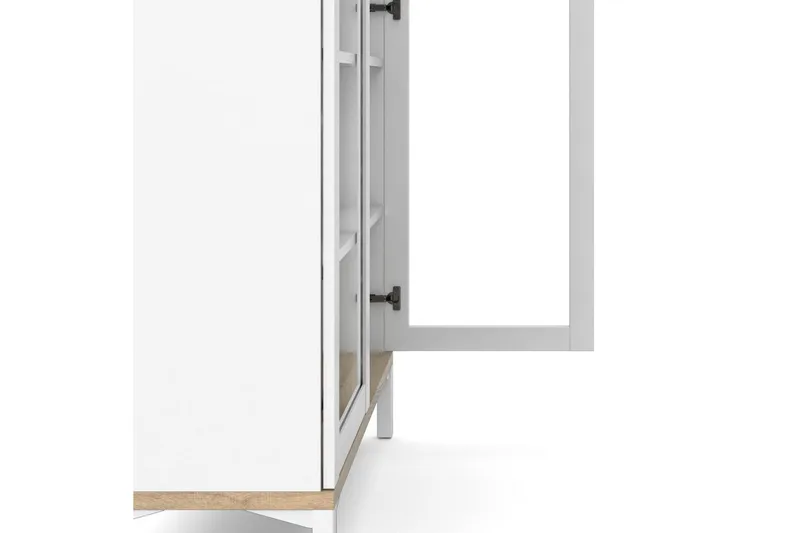 Virender Vitrineskab 88,7x202,8 cm - Hvid - Opbevaring - Skab - Vitrineskabe