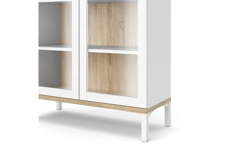 Virender Vitrineskab 88,7x202,8 cm - Hvid - Opbevaring - Skab - Vitrineskabe