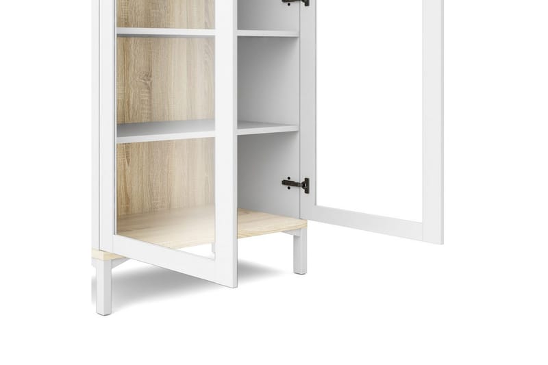 Virender Vitrineskab 88,7x202,8 cm - Hvid - Opbevaring - Skab - Vitrineskabe