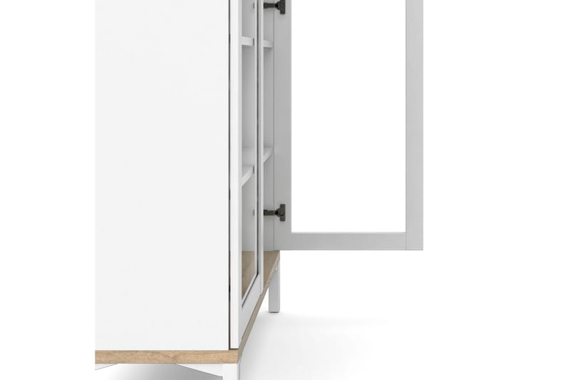 Virender Vitrineskab 88,7x202,8 cm - Hvid - Opbevaring - Skab - Vitrineskabe