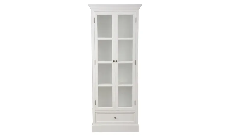 Vitrine Havin 2 Døre/1 Skuffe, Antiksort med hvid inderside