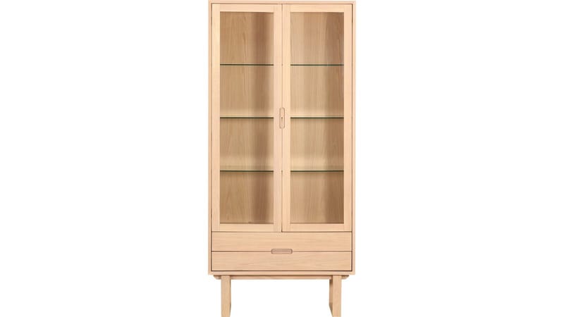 Vitrine Norvik 2 Døre/Skuffe, Hvidpigmenteret