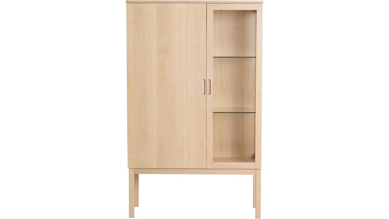 Vitrine Odlund med Glasdør & Belysning, Hvidpigmenteret