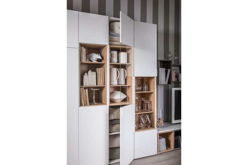 4You Vitrineskab Hvid/Træ/Natur - VOX - Opbevaring - Skab - Vitrineskabe