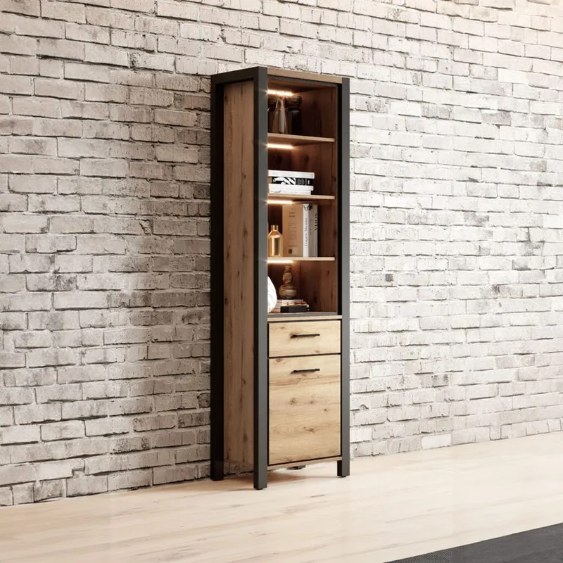 Vitrineskab Aktiv 1 dør 1 skuffe - Opbevaring - Skab - Vitrineskabe