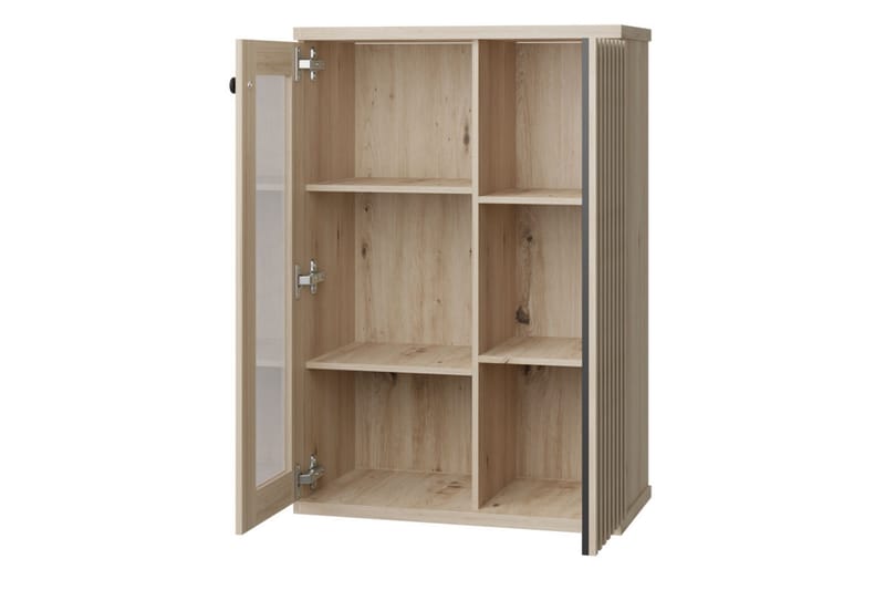 Aldbrough Vitrineskab 40,6x131,9x86,4 cm - Træ/Sort - Opbevaring - Skab - Vitrineskabe