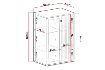 Aldbrough Vitrineskab 40,6x131,9x86,4 cm - Træ/Sort - Opbevaring - Skab - Vitrineskabe