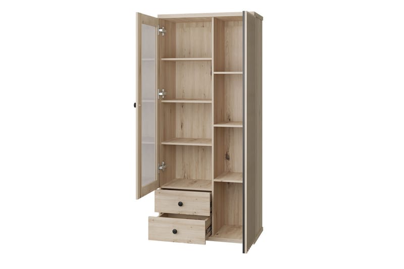 Aldbrough Vitrineskab 40,6x191x86,4 cm - Træ/Sort - Opbevaring - Skab - Vitrineskabe