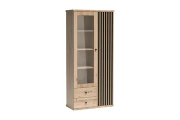 Aldbrough Vitrineskab 40,6x191x86,4 cm - Træ/Sort - Opbevaring - Skab - Vitrineskabe