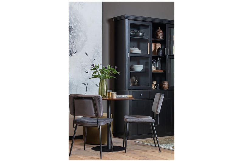 Ananse Vitrineskab 166x48 cm - Fyrretræ/Sort - Opbevaring - Skab - Vitrineskabe