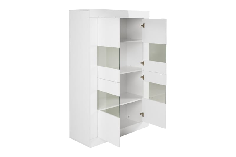 Basic Vitrineskab 102 cm - Hvid - Opbevaring - Skab - Vitrineskabe